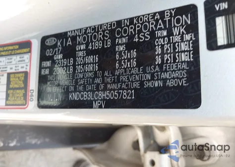 2017 Kia Niro Lx from USA, damaged, VIN KNDCB3LC8H5057821